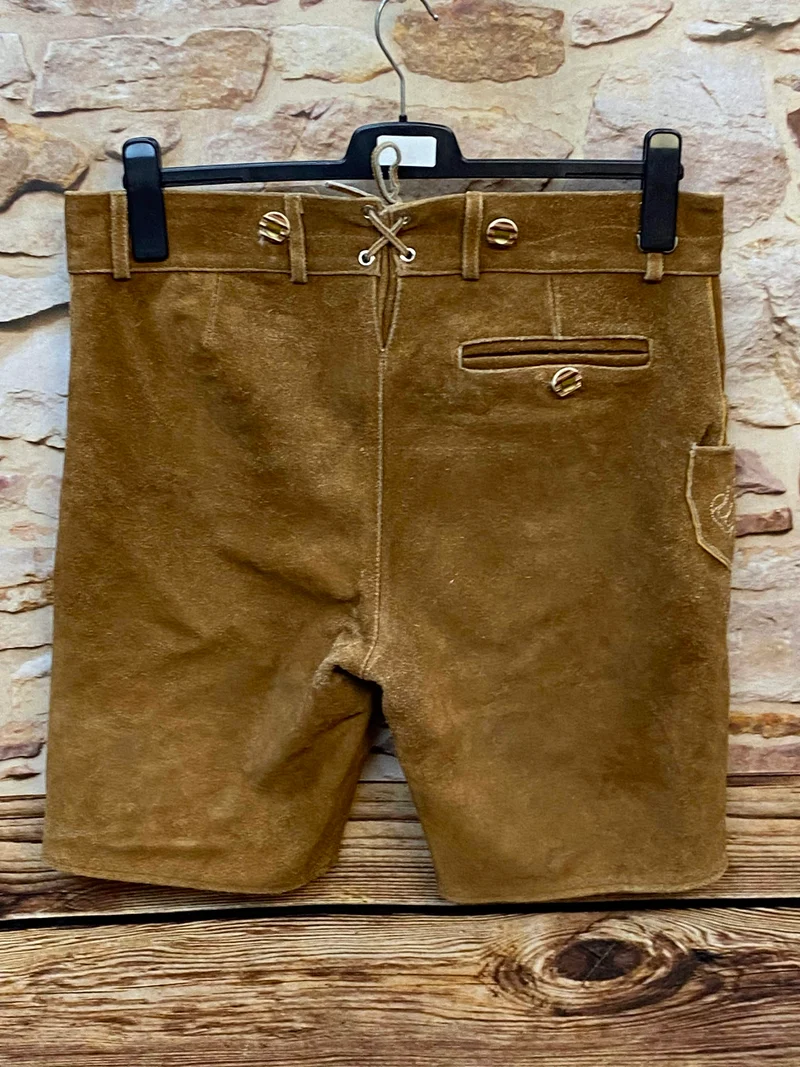 Kurze Trachtenlederhose Herren Gr. 50 – braune Lederhose von Occulto Trachten