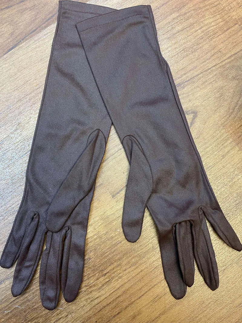 Damen Vintage Outfit Gr. 44 mit Rüschenbluse, langem Rock, Hut und Handschuhen