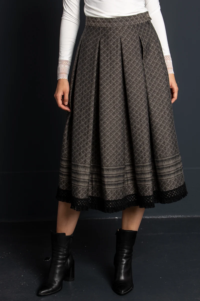 Wenger Trachtenrock Nena schwarz-braun