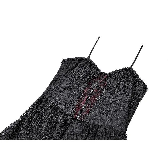 Gothic-Rüschenkleid für Damen mit asymmetrischem Saum