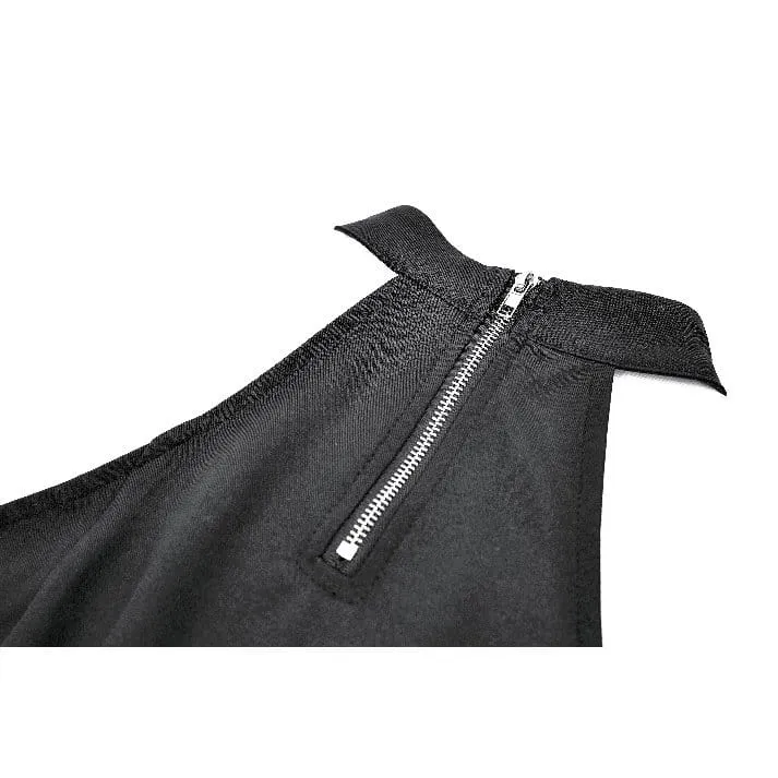 Punk-Kleid mit Ketten, Cut-outs und Neckholder für Damen, Abschlusskleid