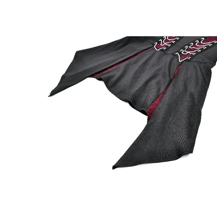 Punk-Kleid für Damen mit Ketten, kontrastfarbenem, unregelmäßigem Saum, Abschlusskleid