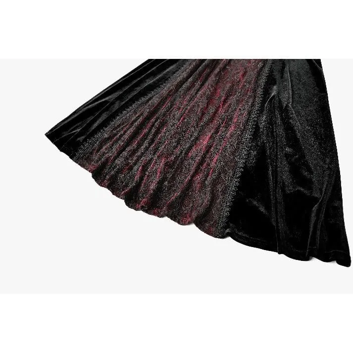 Gothic Maxikleid für Damen mit Schnürung, Farbblock-Design und Kapuze