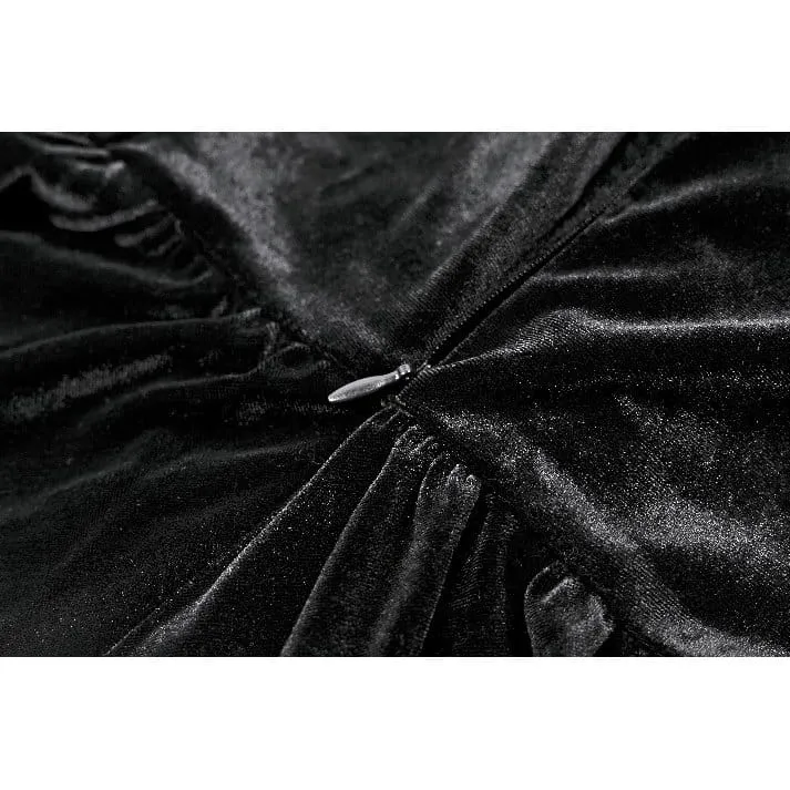 Gothic-Kleid für Damen mit Schnürung, eckigem Kragen und ausgestellten Ärmeln – Abschlusskleid