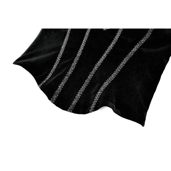 Gothic-besticktes, geschnürtes Samt-Überbrustkorsett für Damen