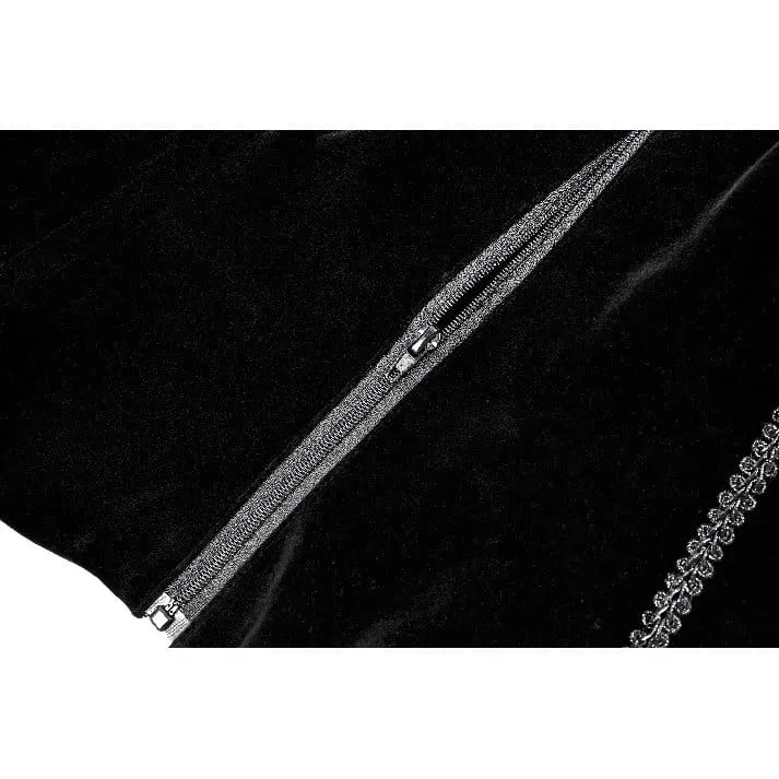 Gothic-besticktes, geschnürtes Samt-Überbrustkorsett für Damen