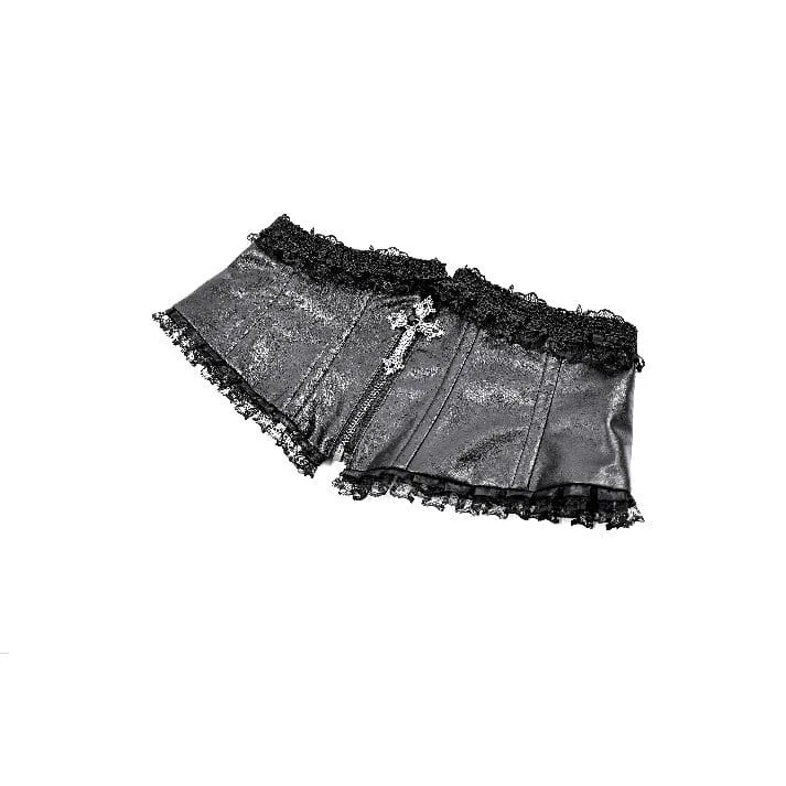 Gothic-Unterbrustkorsett für Damen mit floral geprägter Spitze