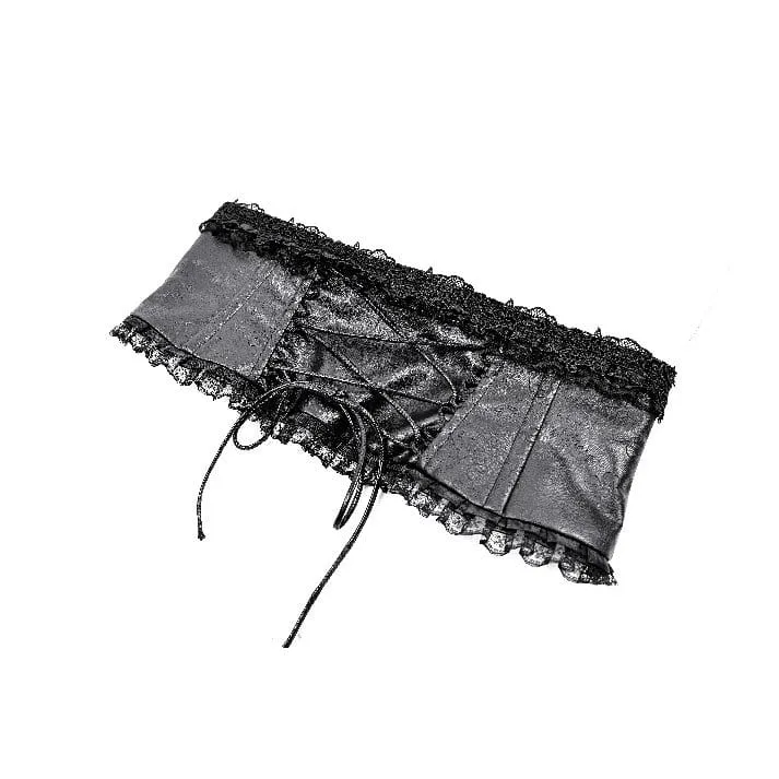 Gothic-Unterbrustkorsett für Damen mit floral geprägter Spitze