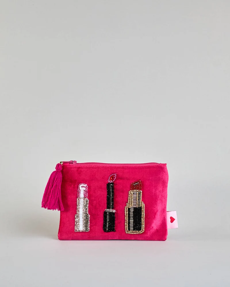 Kosmetiktasche Perlen - Lippenstift - Herzilein-Wien GmbH