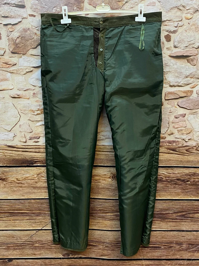 Vintage Trachten Lederhose Herren grün lang Echtleder Gr. 56