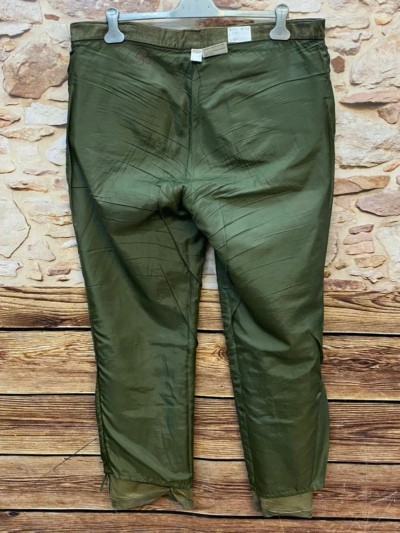 Vintage Trachten Lederhose Herren grün Gr. 58 lange Lederhose Echtleder