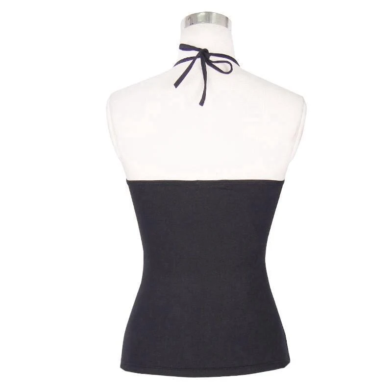 Frauen Goth Neckholder T-Shirt