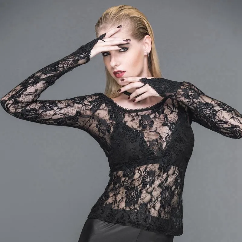 Frauen Full Lace Punk T-Shirt