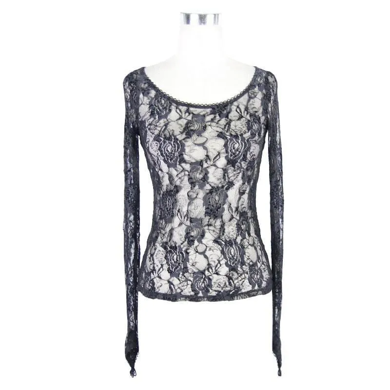Frauen Full Lace Punk T-Shirt