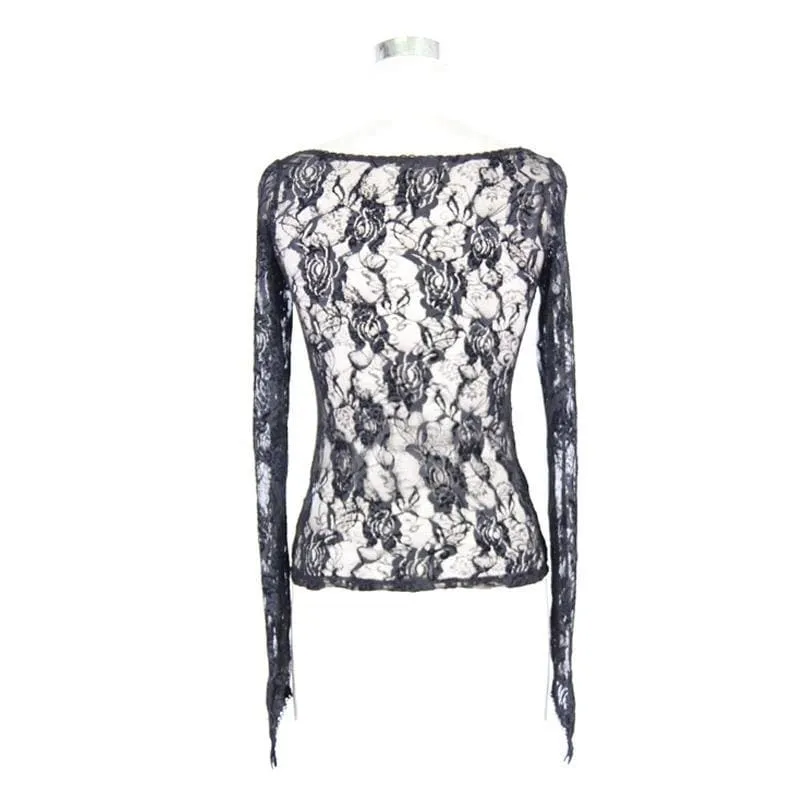 Frauen Full Lace Punk T-Shirt