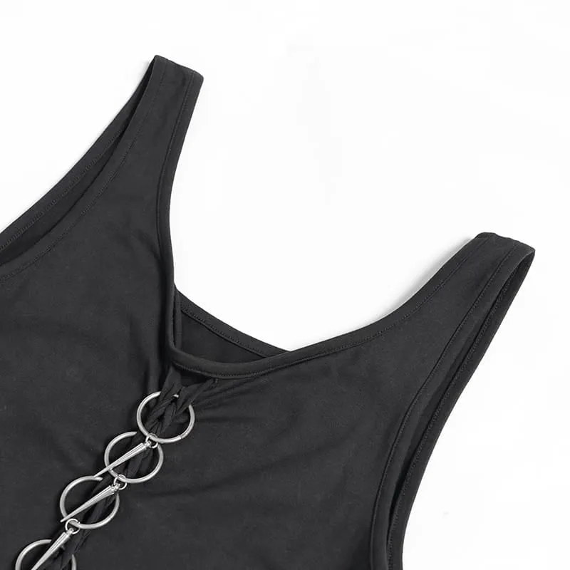 Damen Short Ripped detaillierte Punk-Tanktops