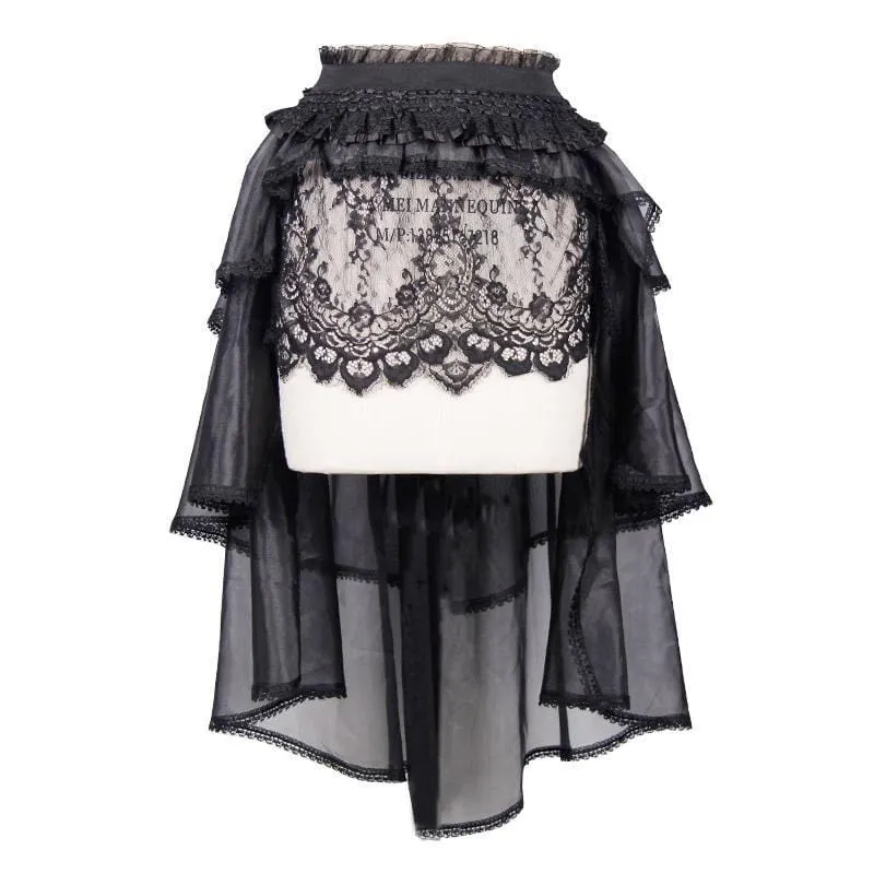 Frauen asymmetrische Spitze und Net Goth Rock