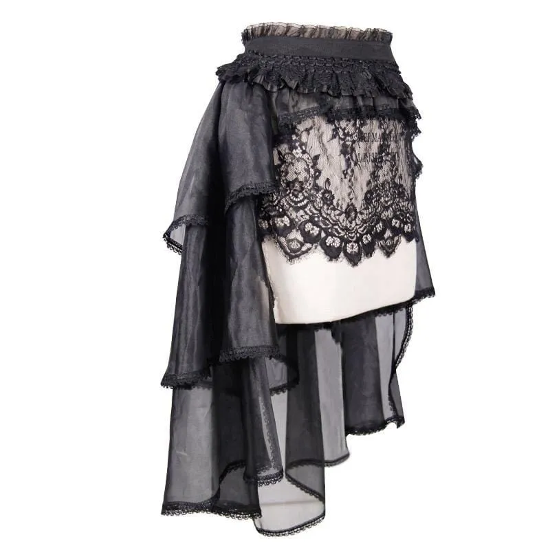 Frauen asymmetrische Spitze und Net Goth Rock