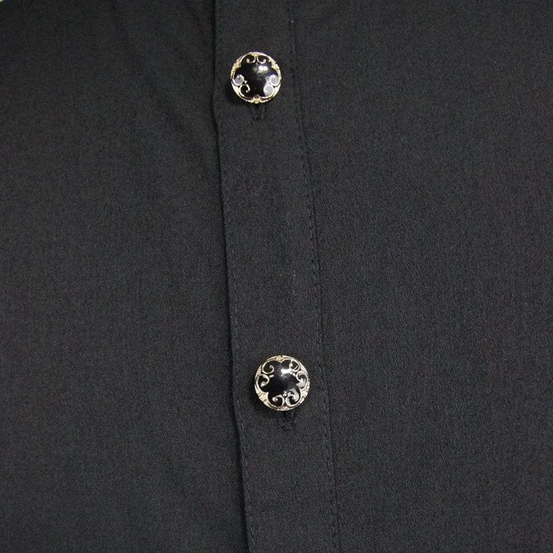 Herren Goth Dress Shirt mit Zier Jabot