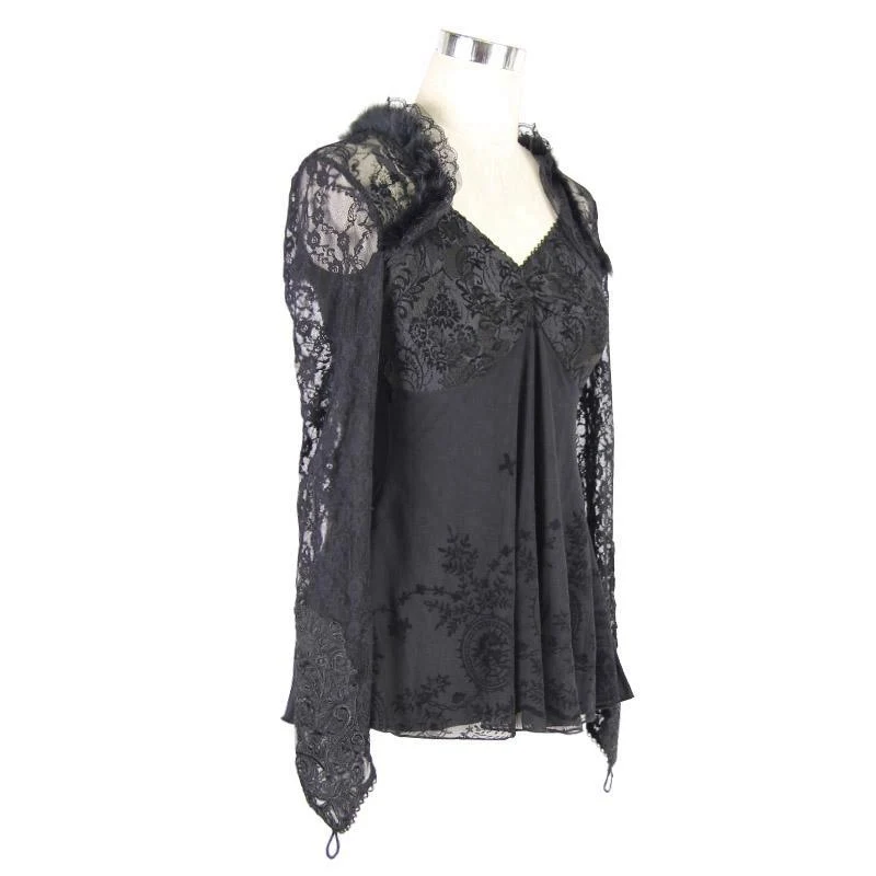 Empireline Lace Short Goth Top für Damen