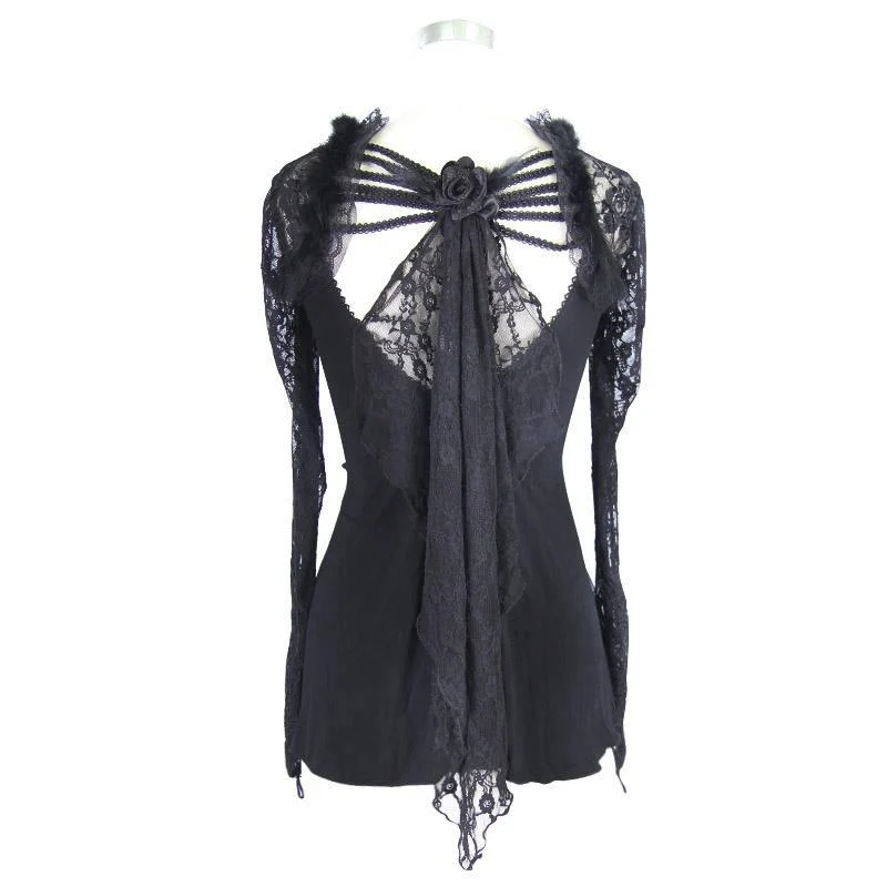 Empireline Lace Short Goth Top für Damen