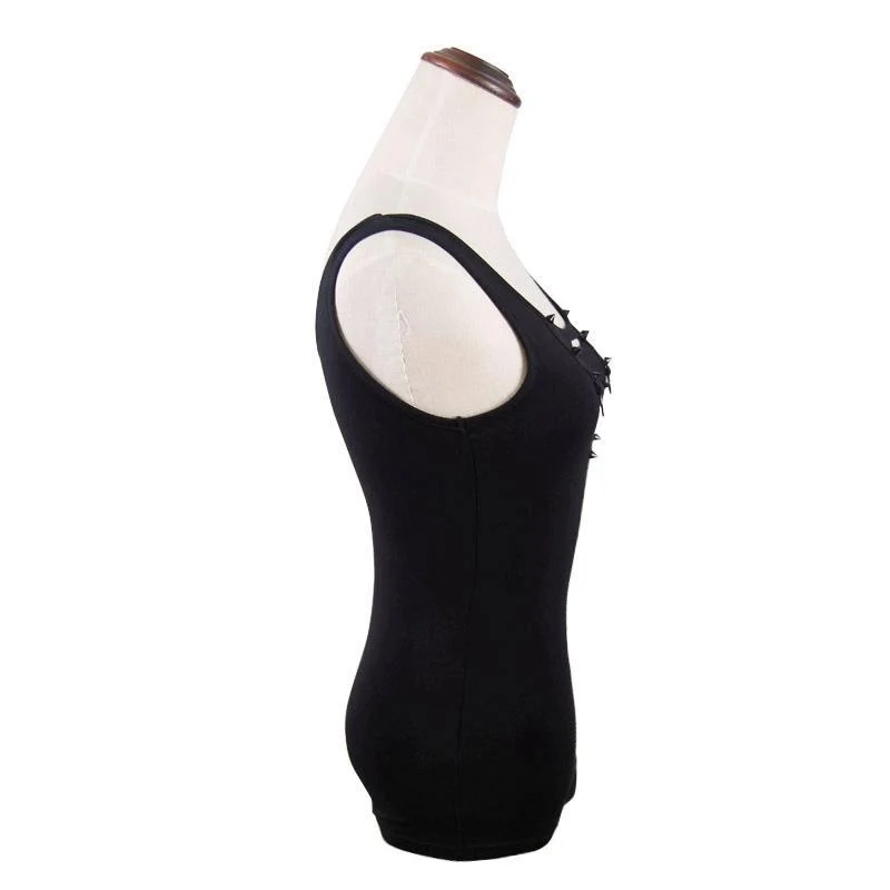 Frauen Ripped Detail Punk Weste