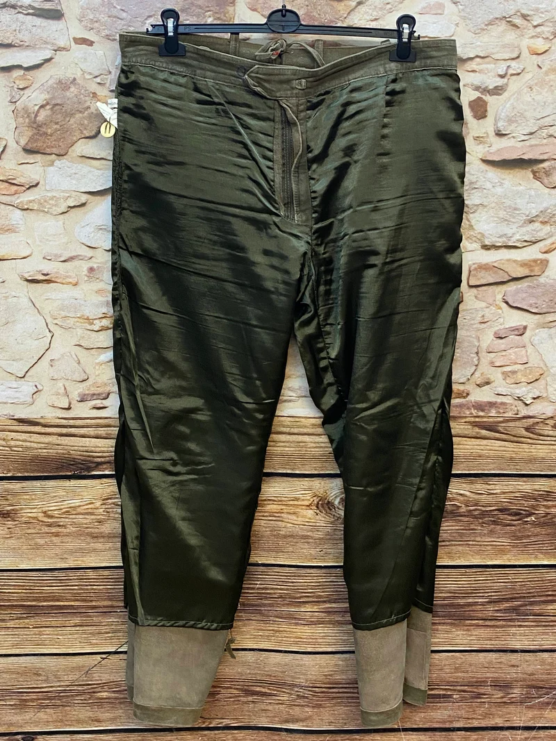 Vintage Trachten Lederhose Herren grün Gr. 56 Echtleder