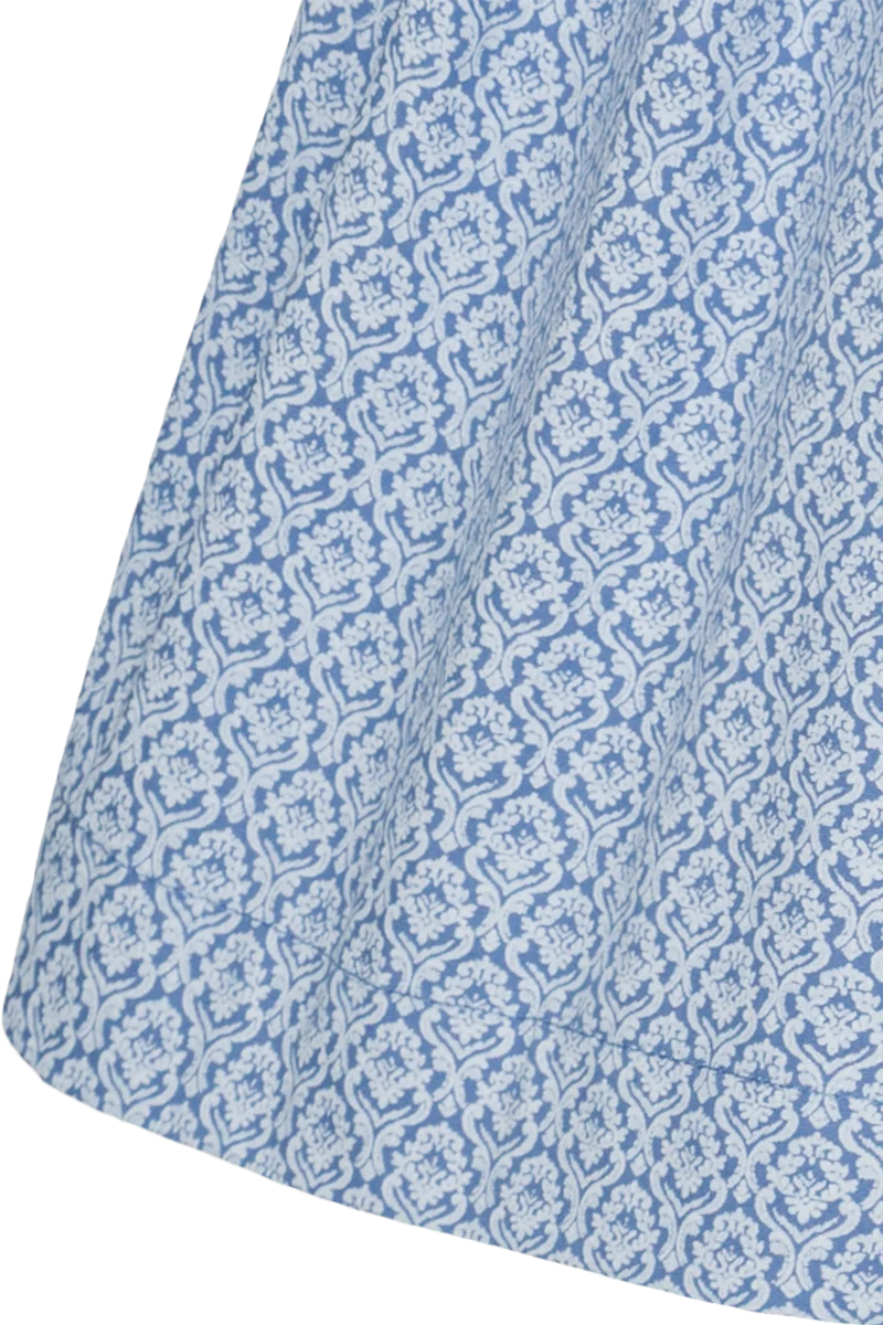 Kinder Baumwolldirndl gemustert mit Bluse - hellblau