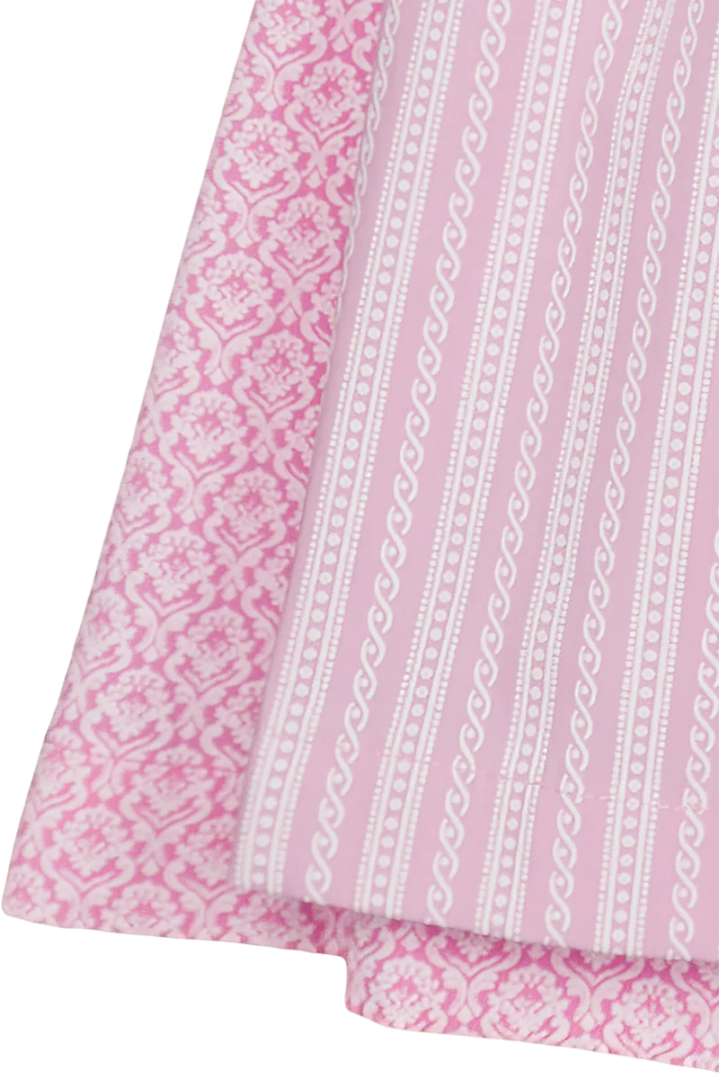 Kinder Baumwolldirndl gemustert mit Bluse - rosa