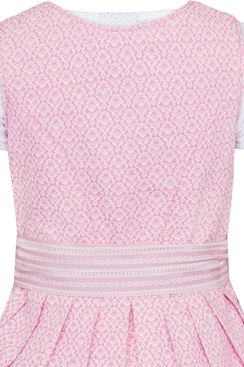 Kinder Baumwolldirndl gemustert mit Bluse - rosa