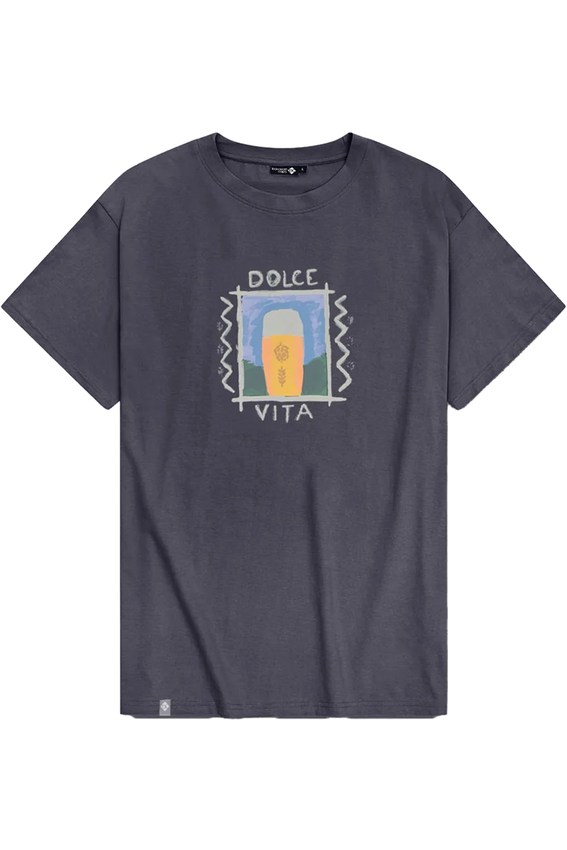 Herren T-Shirt Dolce Vita mit Weißbier- dunkelgrau