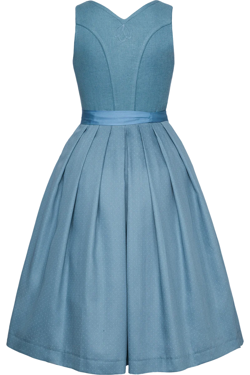 Teen Midi-Dirndl aus Leinen-Baumwolle - blau