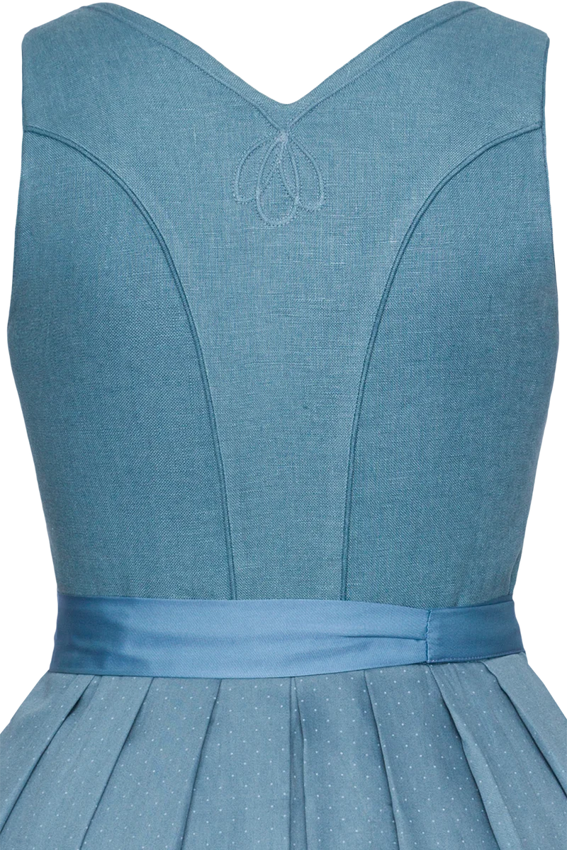 Teen Midi-Dirndl aus Leinen-Baumwolle - blau