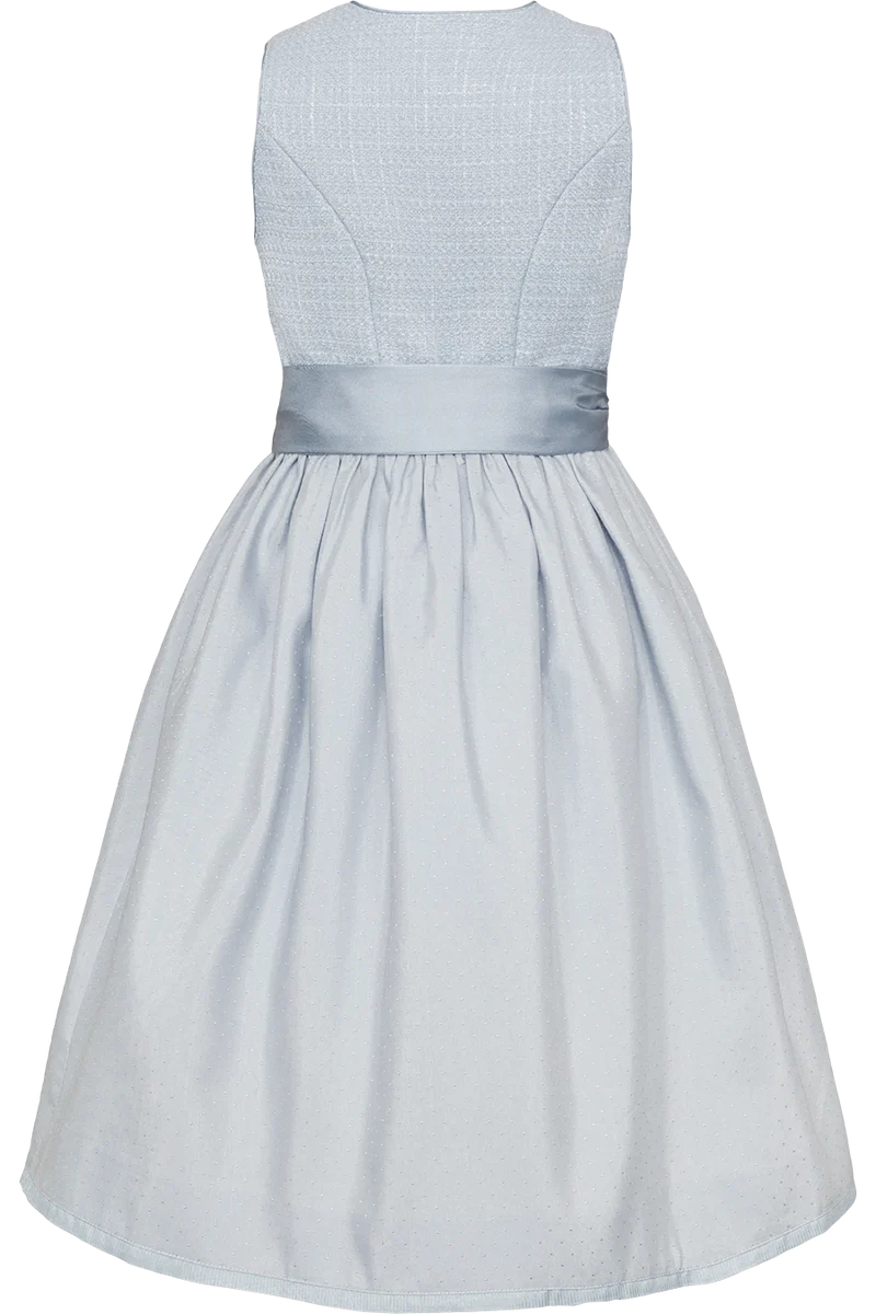 Kinderdirndl Ton-in-Ton mit Bouclé-Oberteil - hellblau