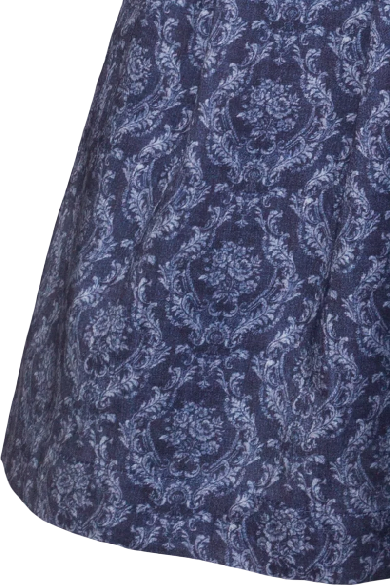 Samtdirndl Midi mit Flügelärmel - marine