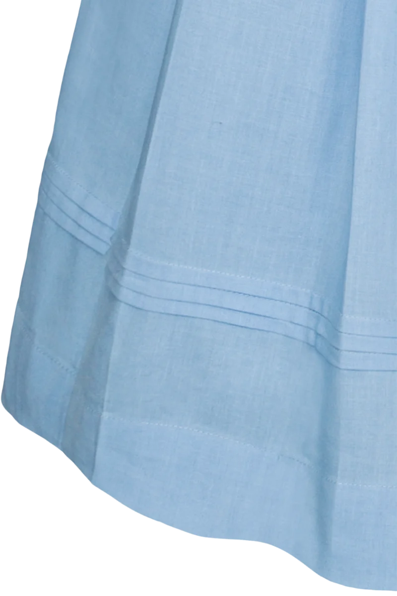 Midi-Baumwolldirndl mit Schürze und Gürtel - hellblau