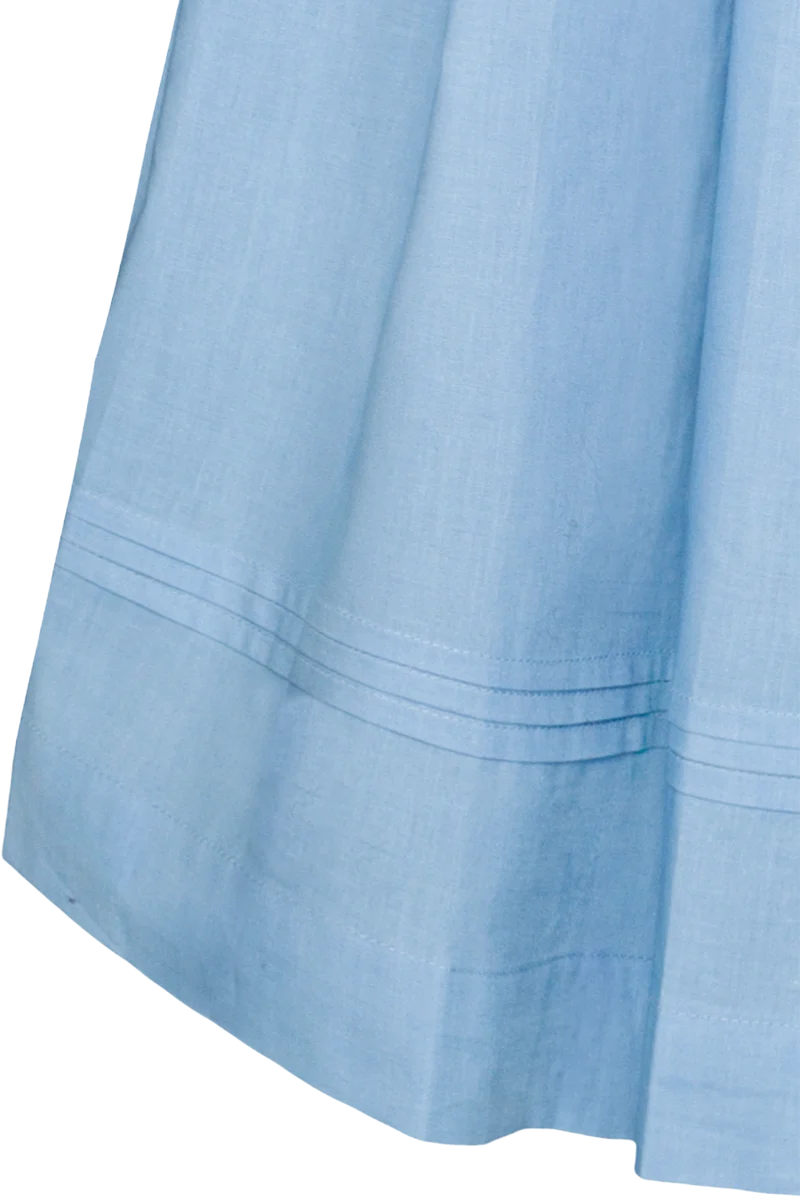 Midi-Baumwolldirndl mit Schürze und Gürtel - hellblau