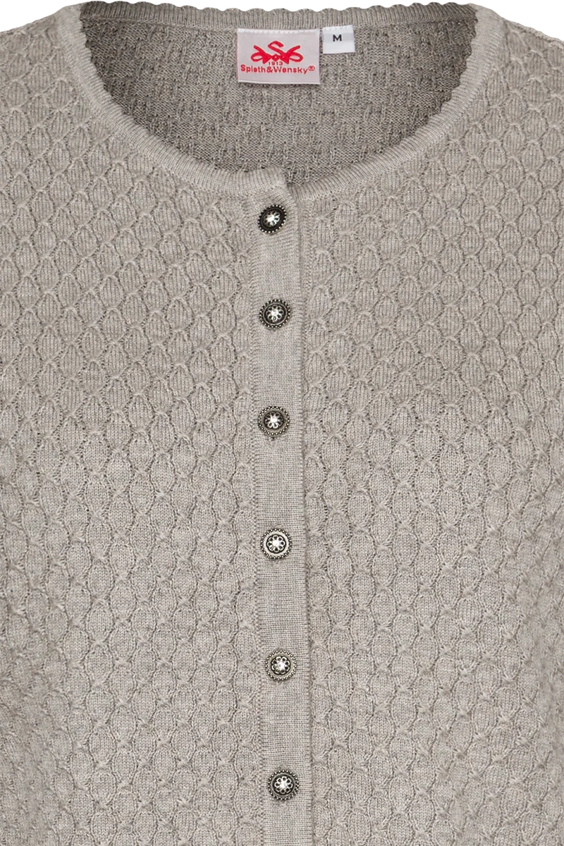Dirndljacke kurz mit Wabenmuster - silber