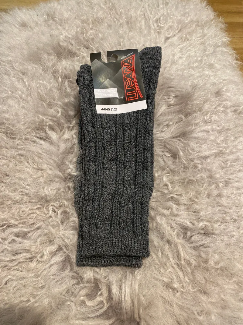Lusana Trachtensocken Dunkelgrau