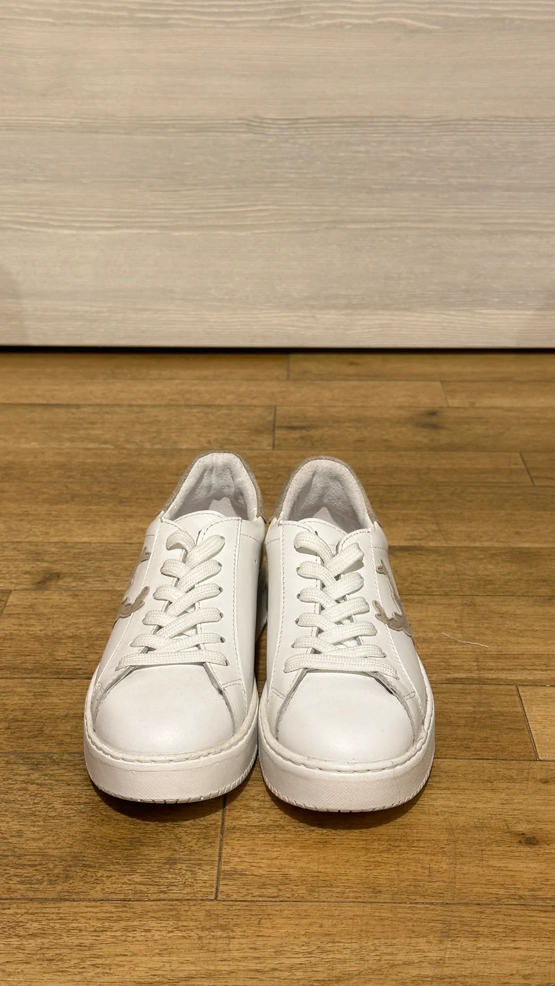 Trachten Sneaker Damen weiß/cardamon