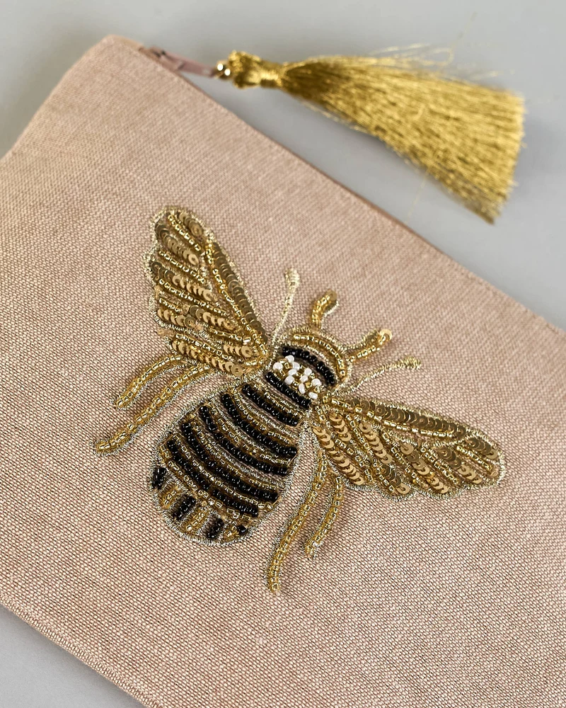 Kosmetiktasche Perlen - Biene - Herzilein-Wien GmbH