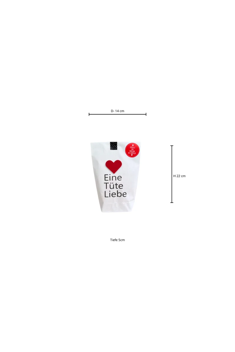 Wunderle Wundertüte - Eine Tüte Liebe mit Flockherz - Geschenk mit Herz