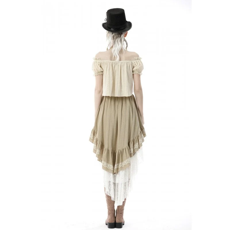 Steampunk Gothic Layered Schwalbenschwanzrock für Damen, viktorianischer Rüschen-Piratenrock