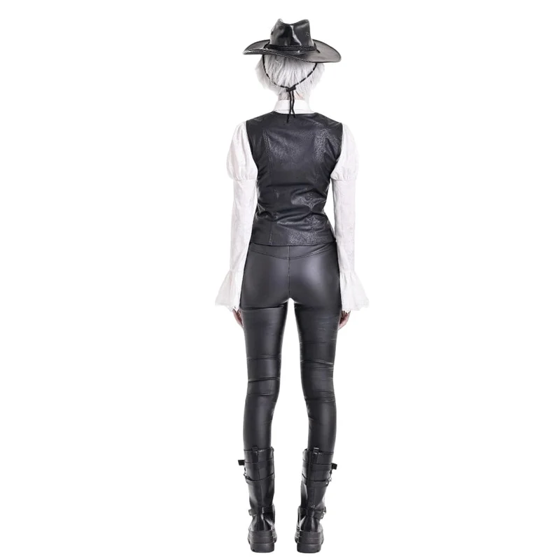 Gothic-Weste für Damen mit Nieten, Schnallen und Reißverschluss