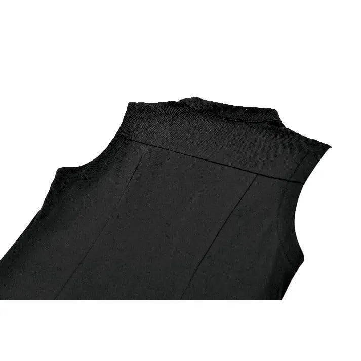 Gothic-Tanktop für Damen mit Ausschnitt, Pentagramm und Schnalle