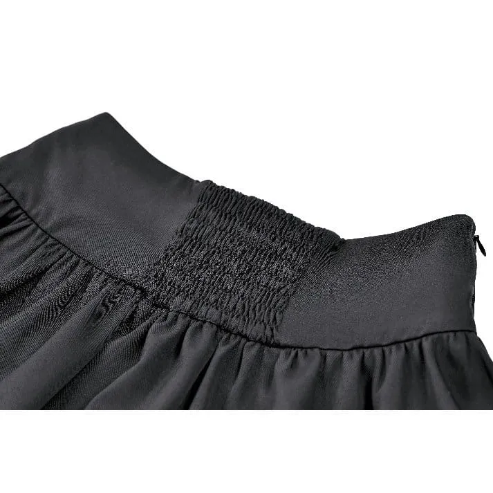 Punk-Minirock für Damen mit Schnürung, floralem Spitzen-Patchwork und Applikationen in Form eines bösen Blicks und Tentakeln