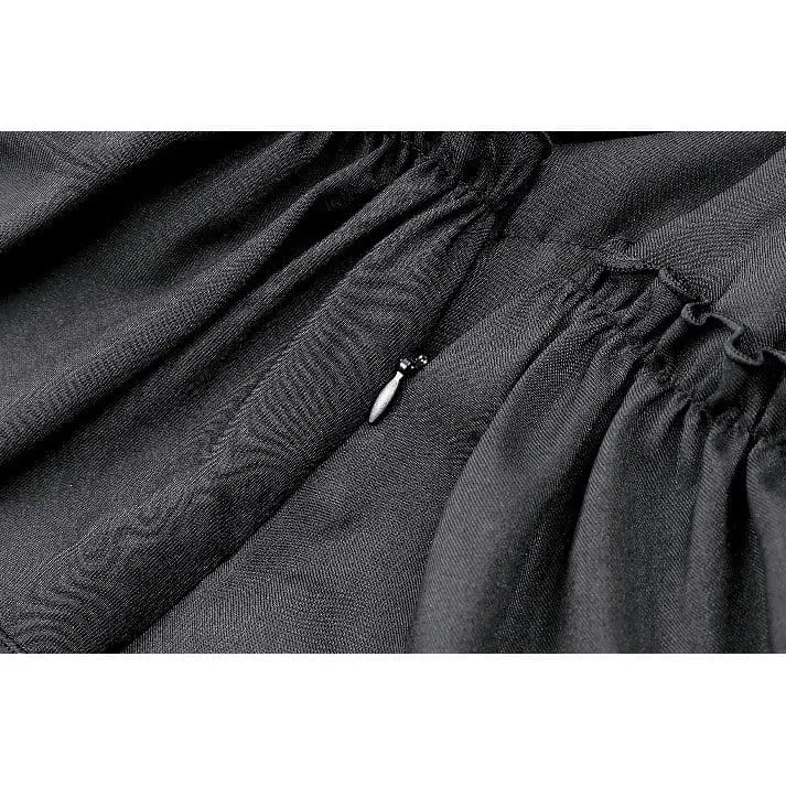 Gothic-Schnürkleid für Damen, zweifarbig, mit Rüschensaum und Lagenlook, Abschlusskleid