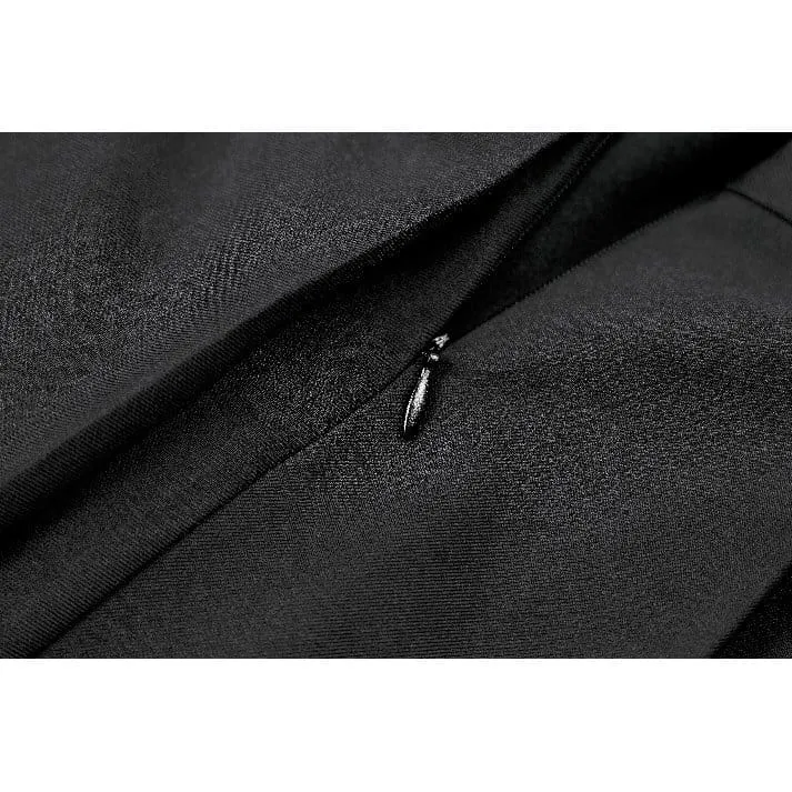 Punk-Slipkleid für Damen mit Schnallenriemen, Mesh-Einsätzen und plissiertem Saum – Abschlusskleid