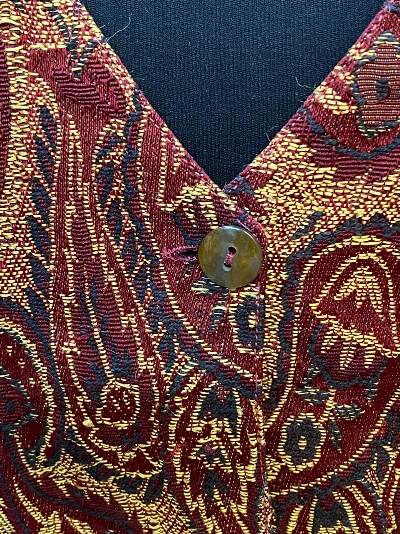 Vintage Damen Weste Paisley Muster Rot Gold Gr. 44 Retro Weste
