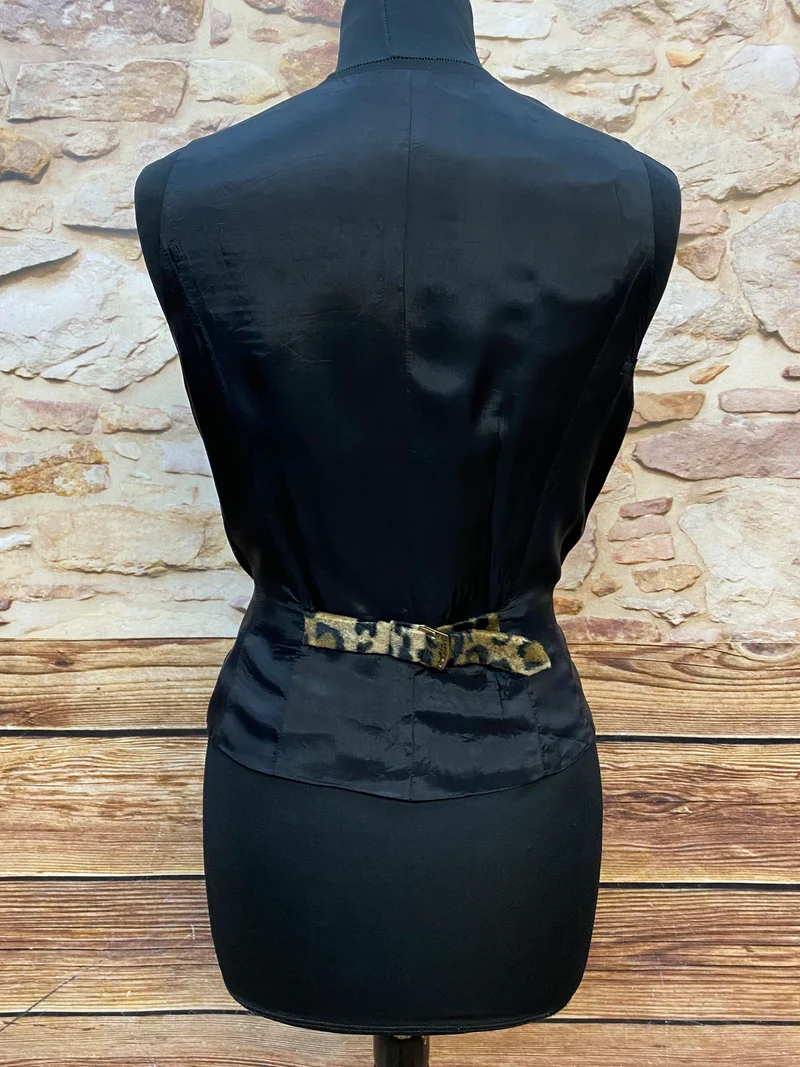 Vintage Damen Weste Leo Print Gr. 42 Leo Print Retro Weste